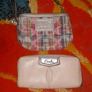 ☆COACH WALLET & WRISTLET BUNDLE Poppy Pastel Multicolored Tartan Plaid